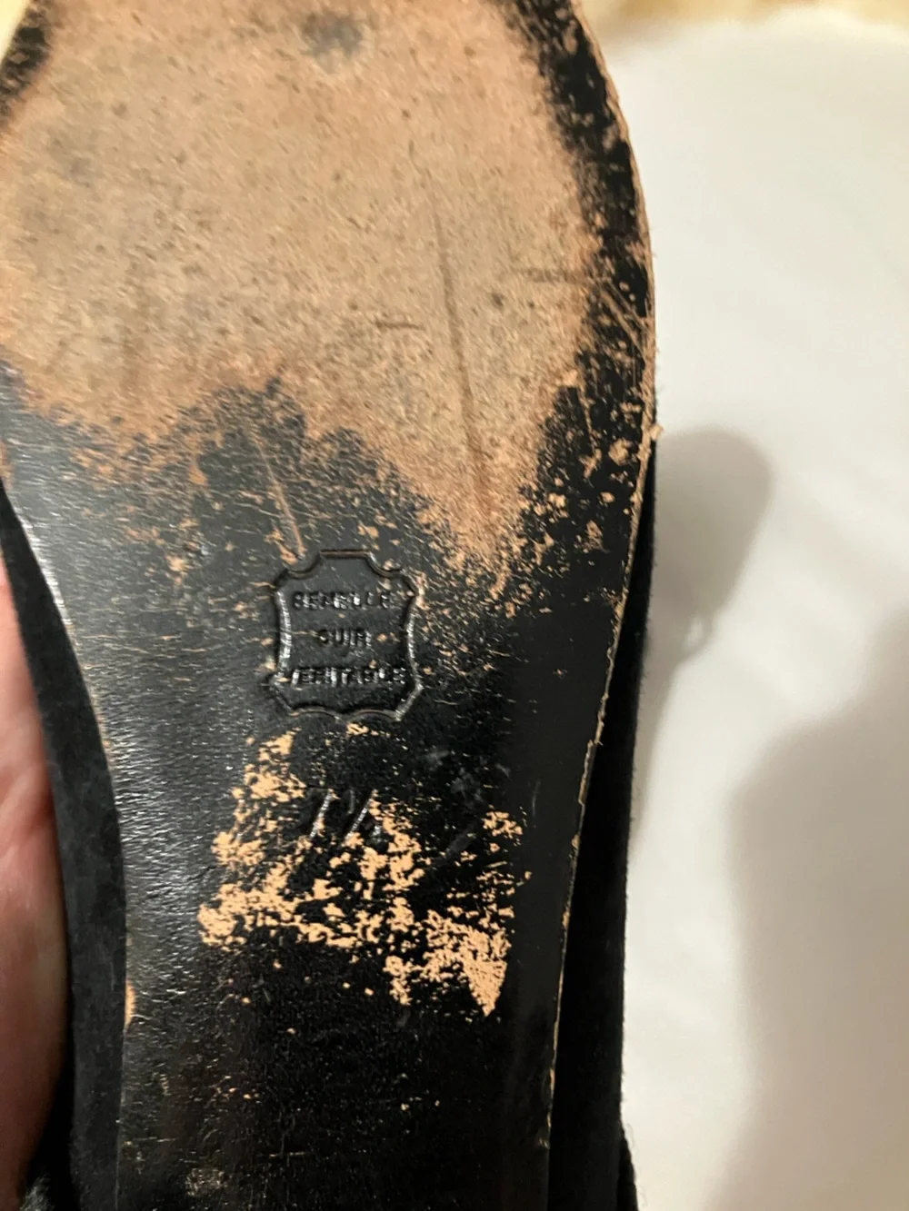 Espace Vintage Black Suede Mary Jane Heels 7.5